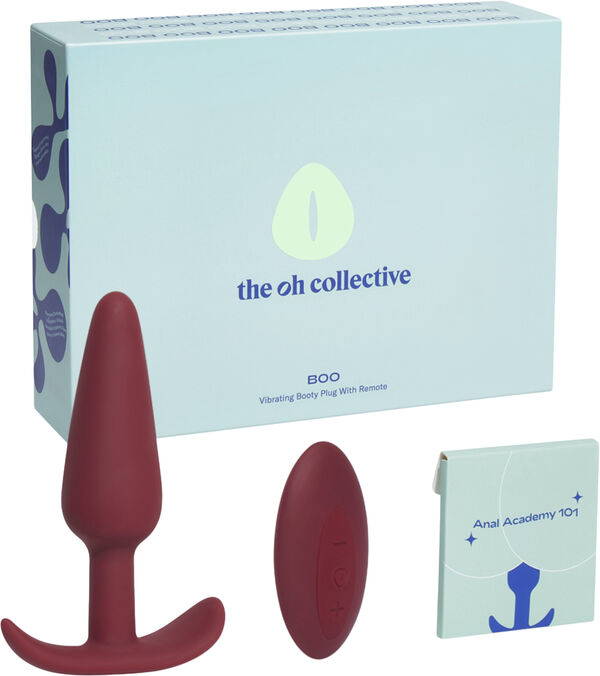 Boo Vibrerene Buttplug med Fjernbetjening - Mørk Violet