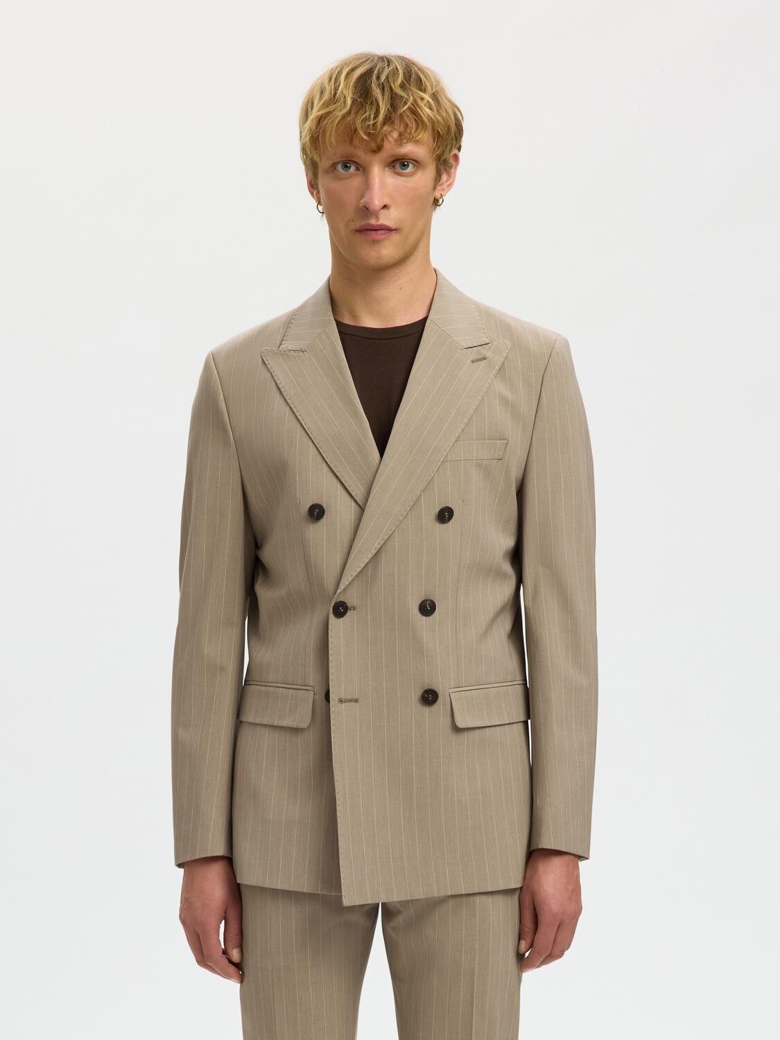 SLHSLIM-LIAM PINSTRIPED DB BLZ FLEX