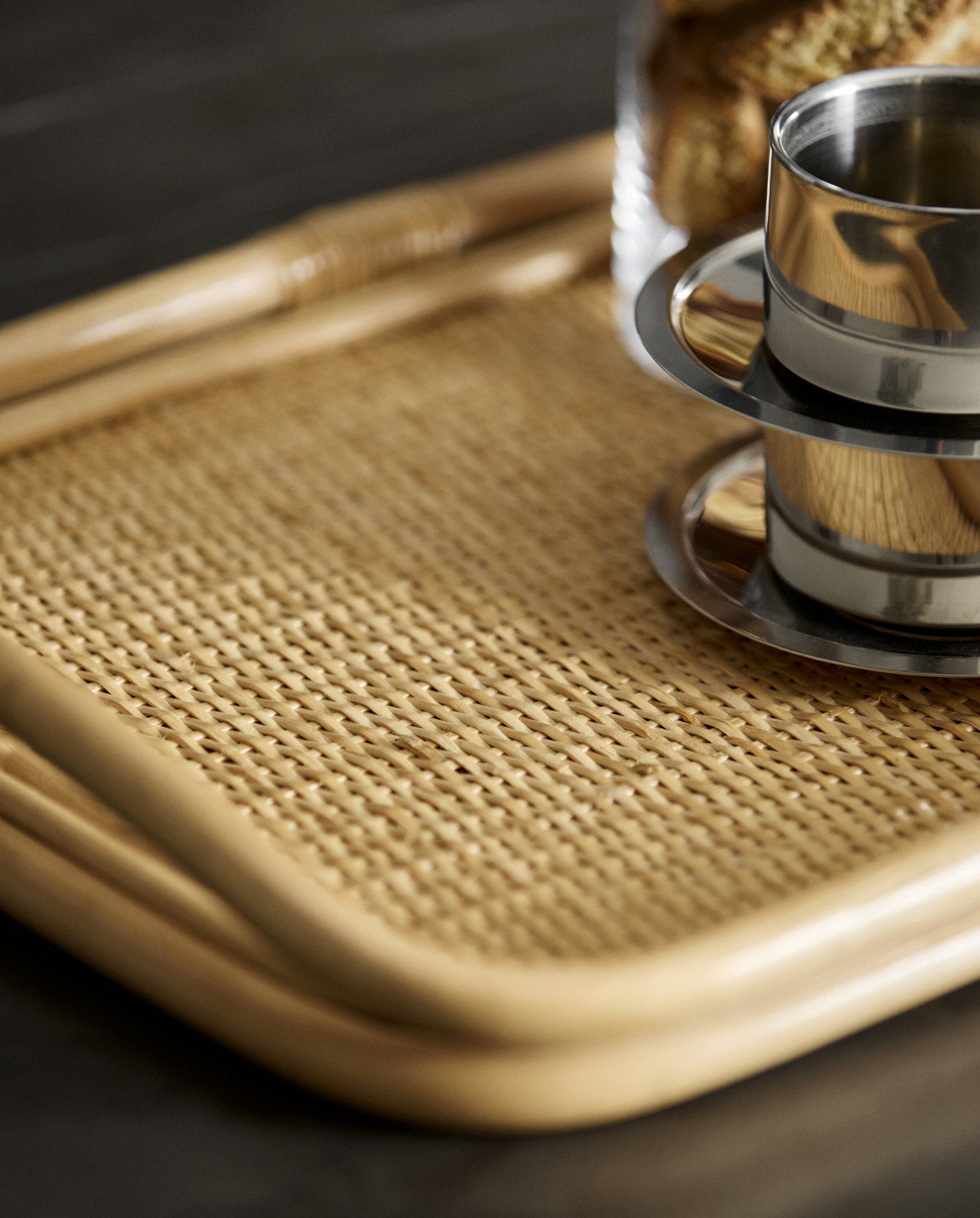 LAURUS rattan serving tray - nature