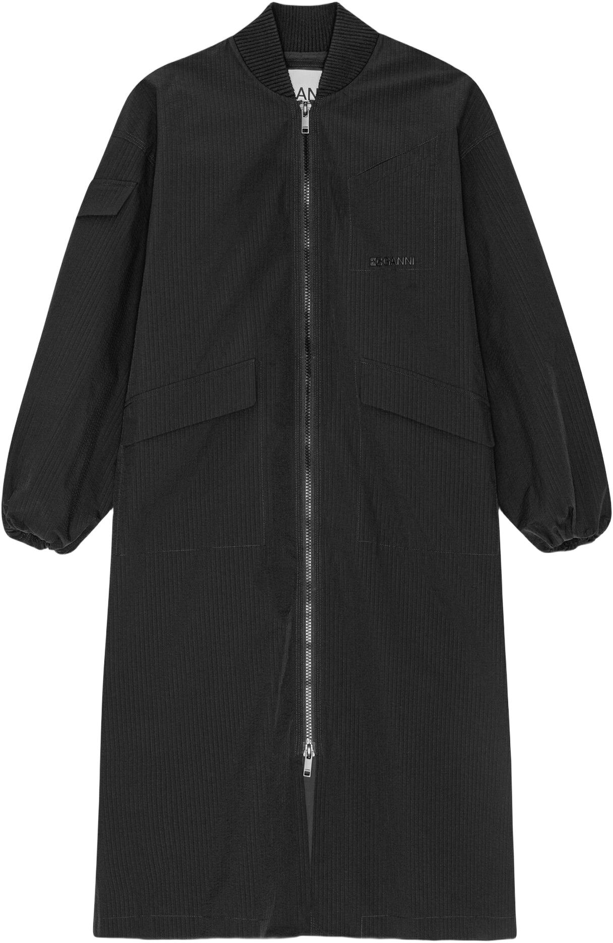 Tech Seersucker Oversized Shell Coa