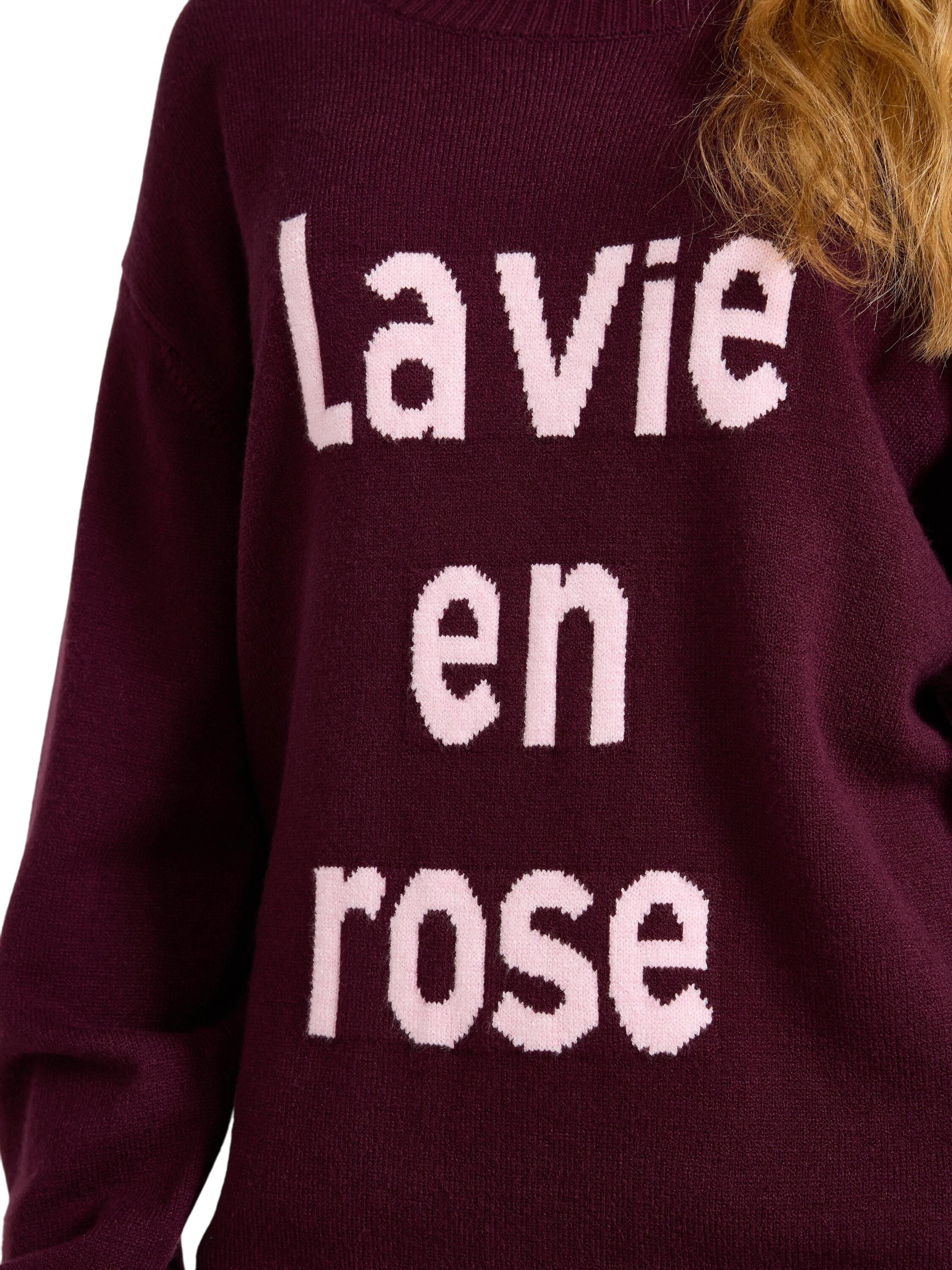 Bl&oslash;d, strikket tr&oslash;je i viskosebla