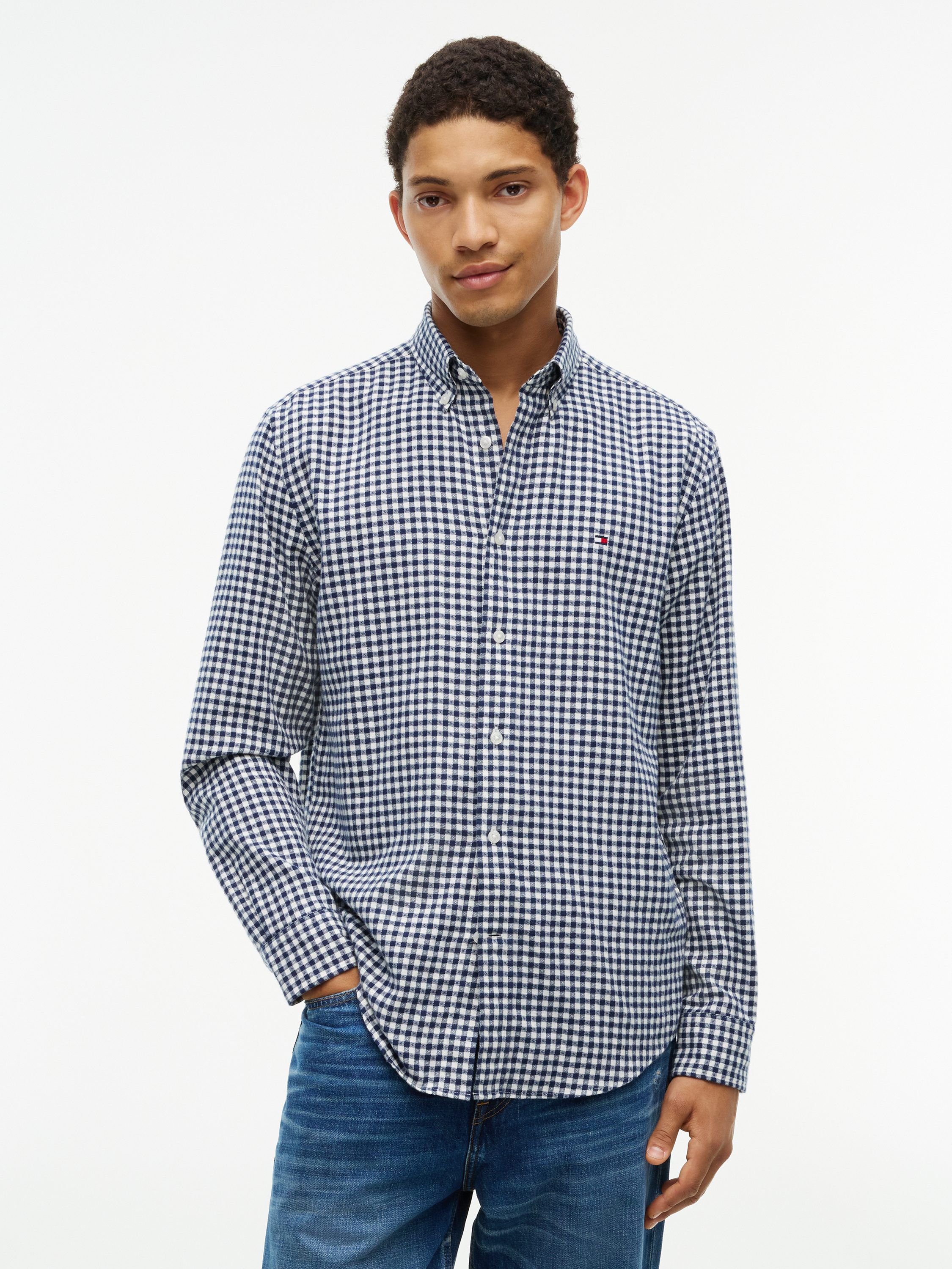 Regular Fit Gingham Dobby Flannel Shirt