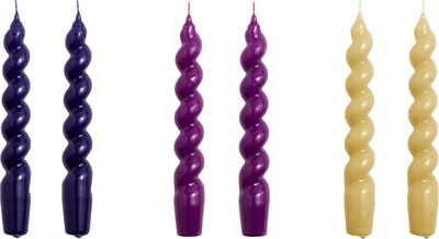 Candle-Spiral Set of 6-Purple, fuch