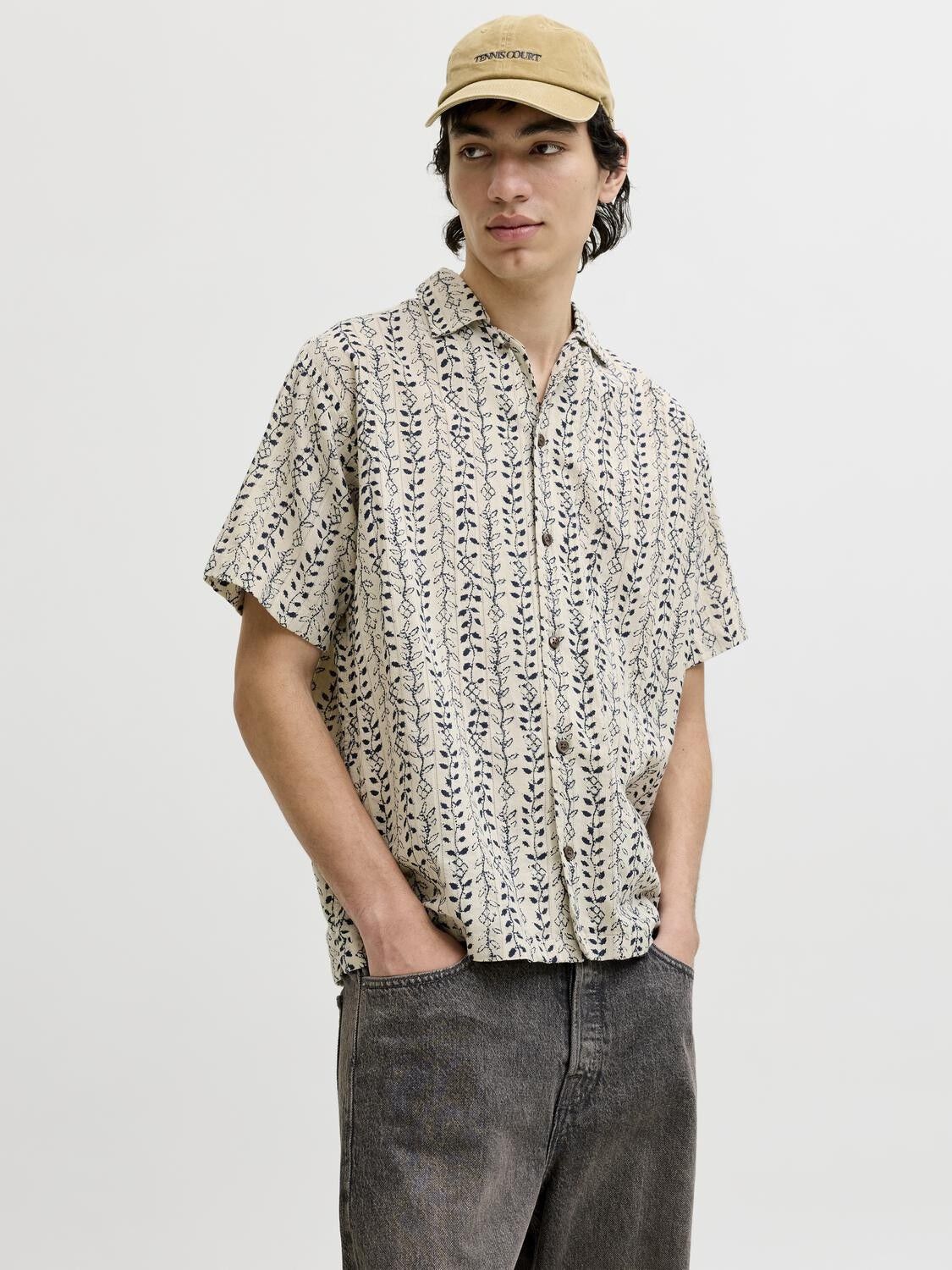 JPRBLULYON PRINT DOBBY S/S SHIRT SN