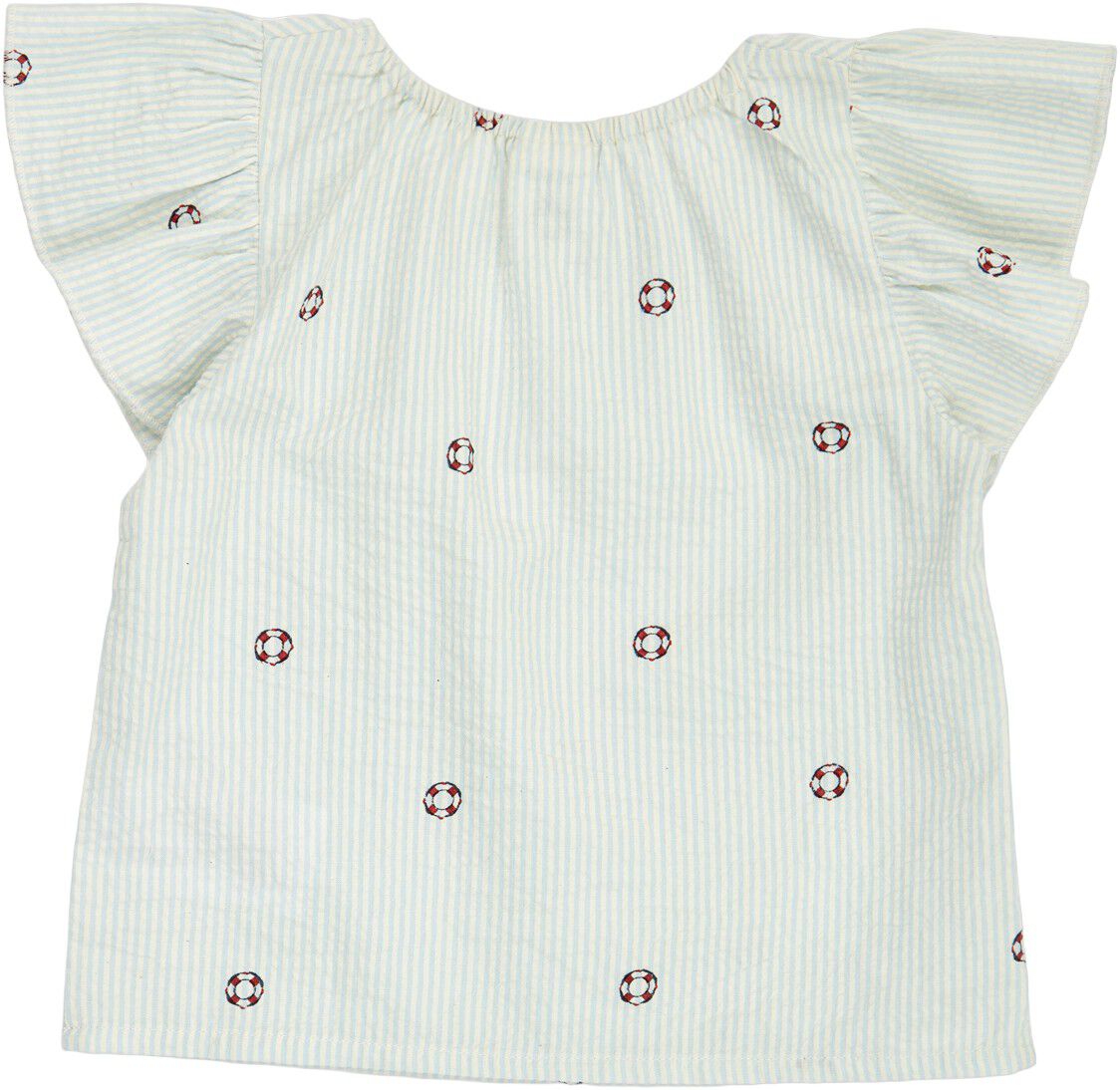 Seersucker stripe frill s/s T baby