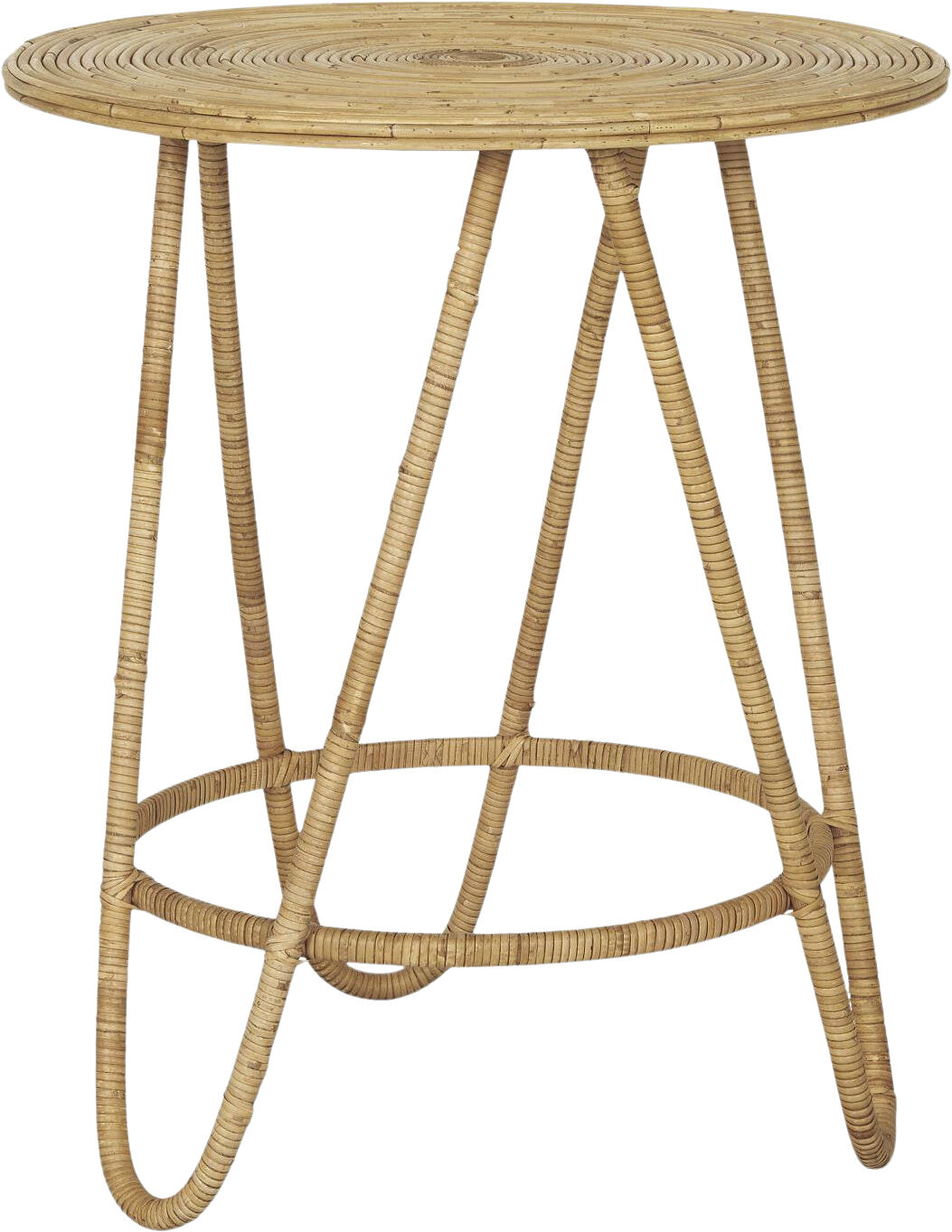 Bord rund m/3 ben rattan