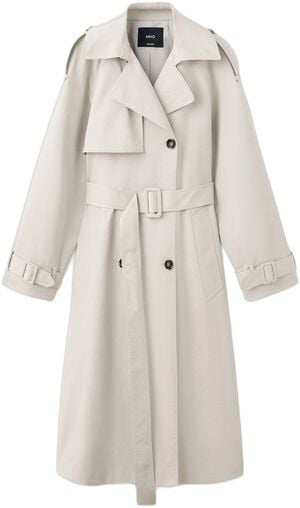 Long double-breasted trench coat