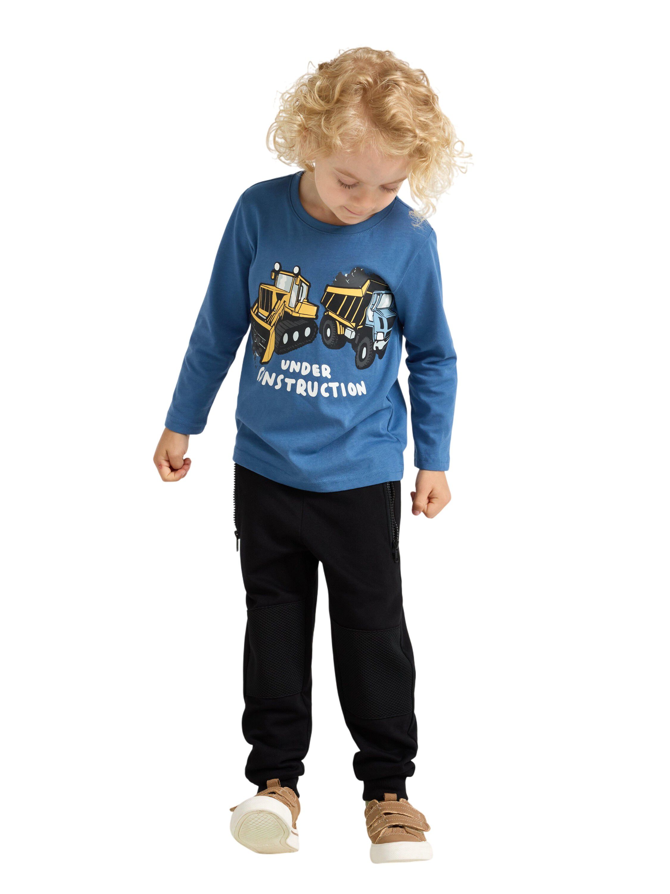 Long-sleeved top in soft cotton jer