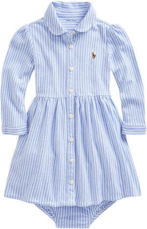 YD OXFORD MESH-STRIPE DRESS-DR-KNT
