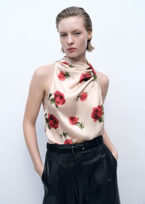 Floral satin blouse
