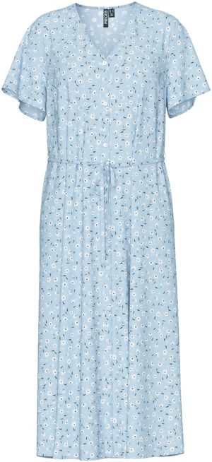 PCNYA SS V-NECK MIDI DRESS WVN BC