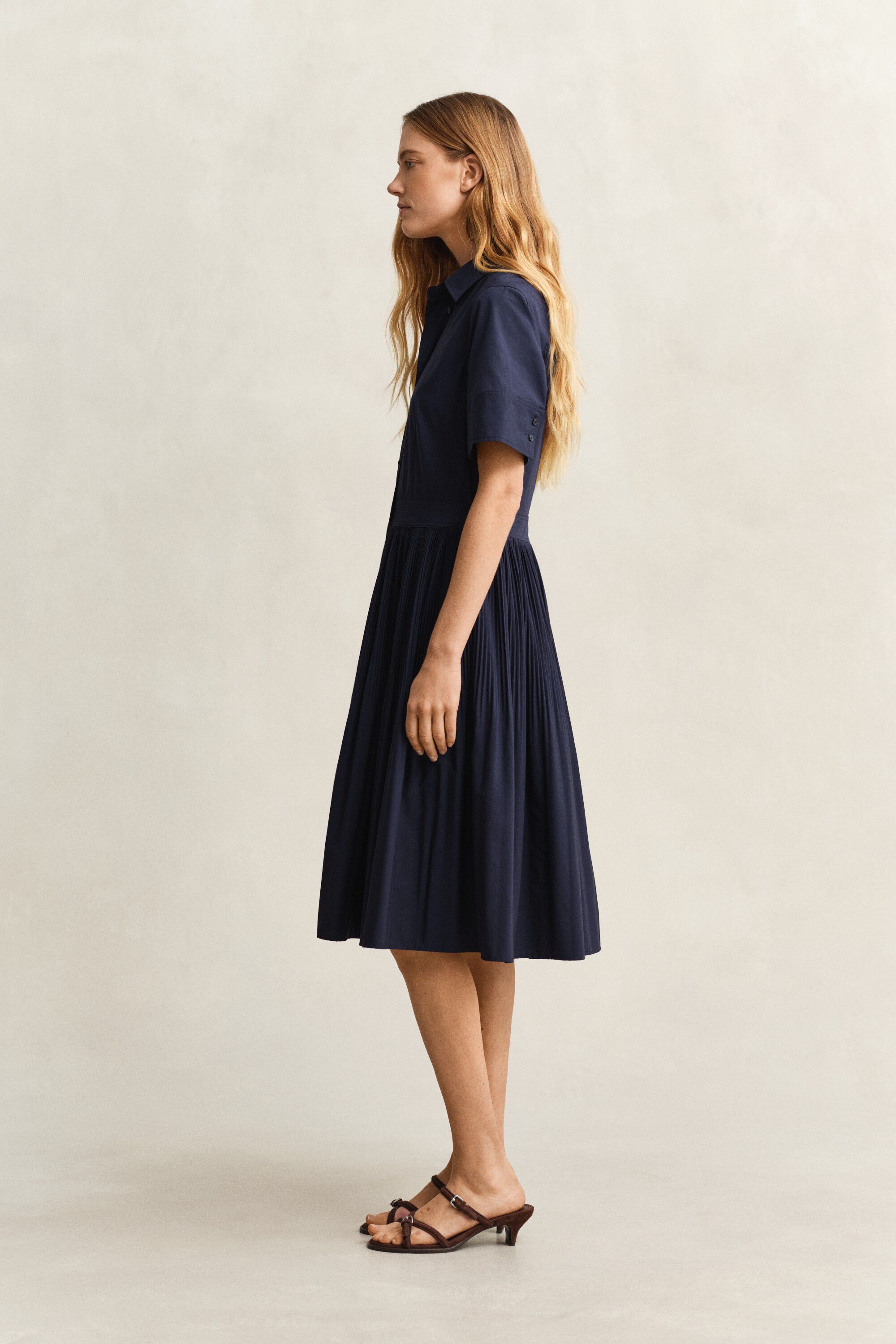 CTN PLEATED SS SHIRT DRESS