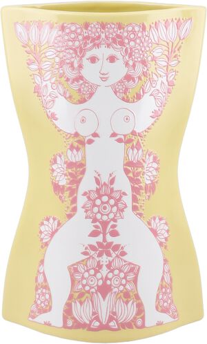 Nina Vase H22 cm gul/pink