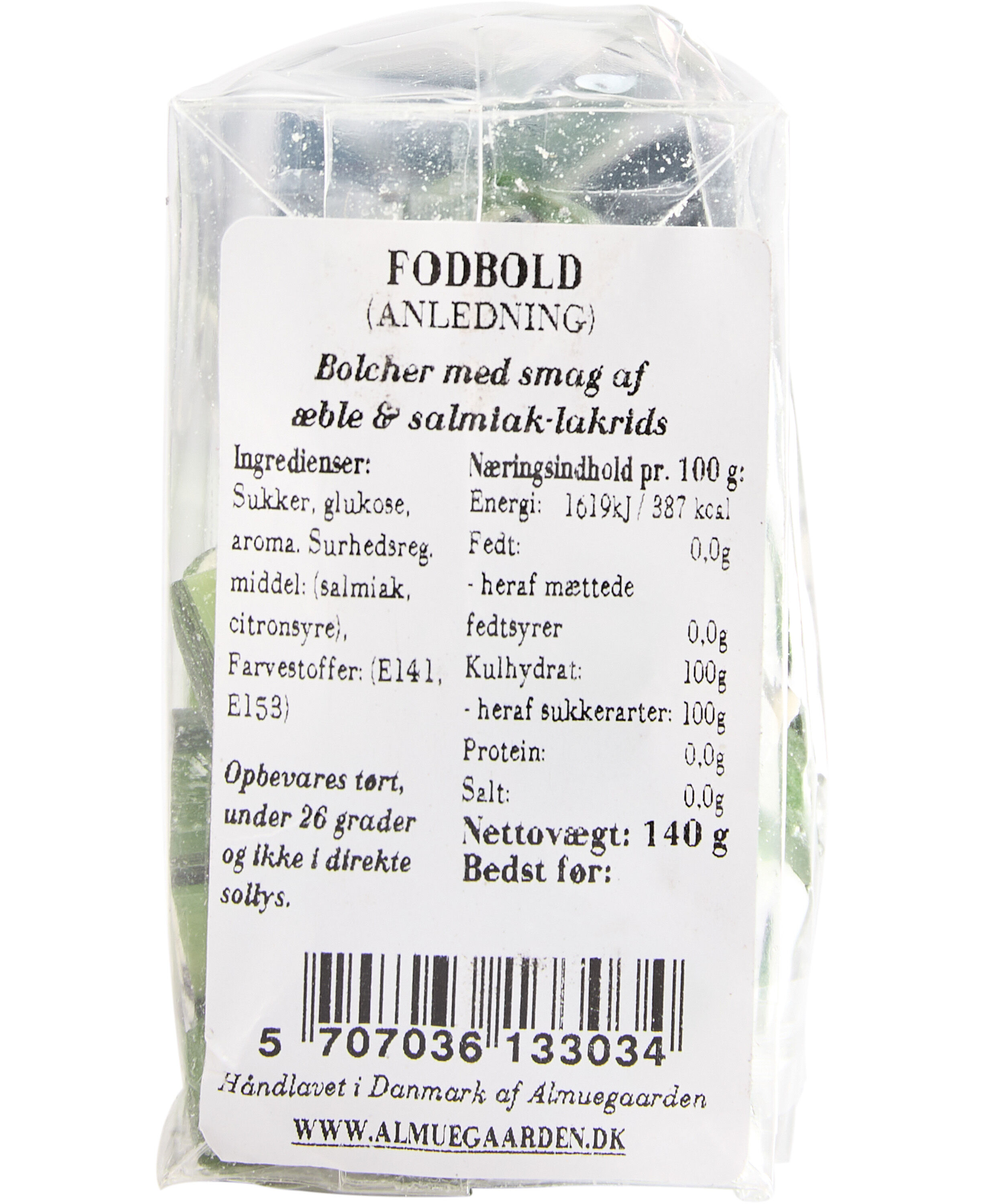 Sig Tillykke med fodbold bolcher med smag af &aelig;ble og salmiak-lakrids