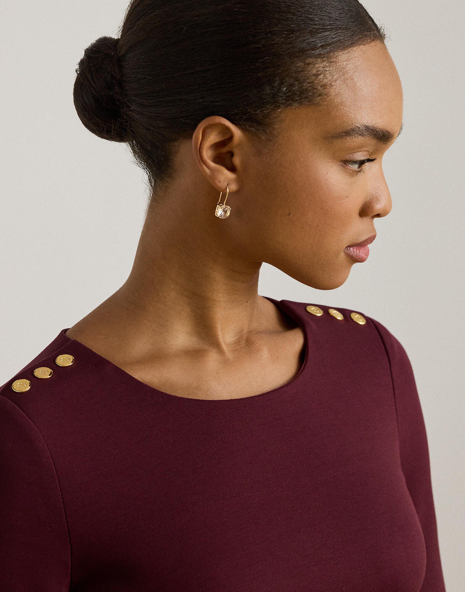 Ponte Three-Quarter-Sleeve Dress