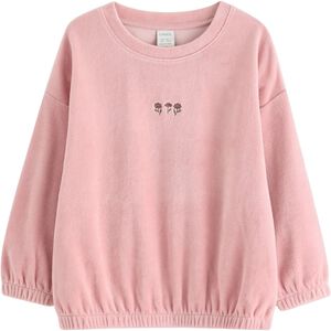 Oversized velourtröja med broderi