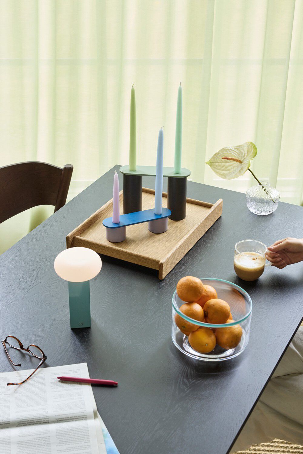 Low Portable Lamp Blue