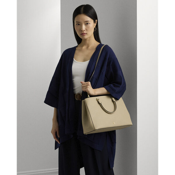 Crosshatch Leather Large Hanna Satchel