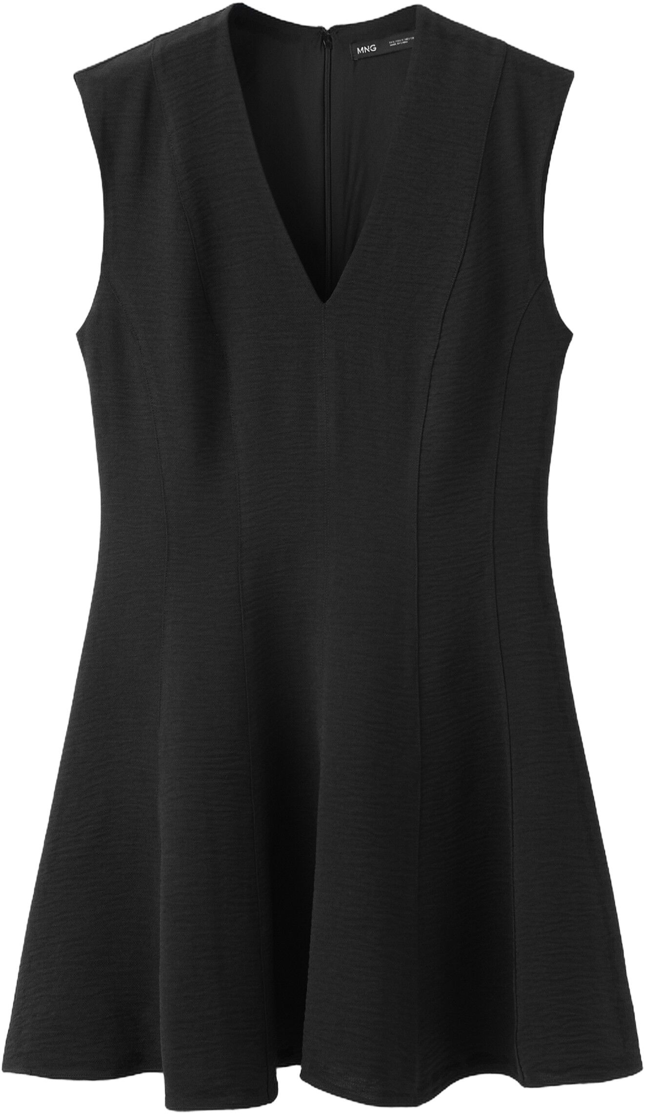 Flounce dress with V-neck