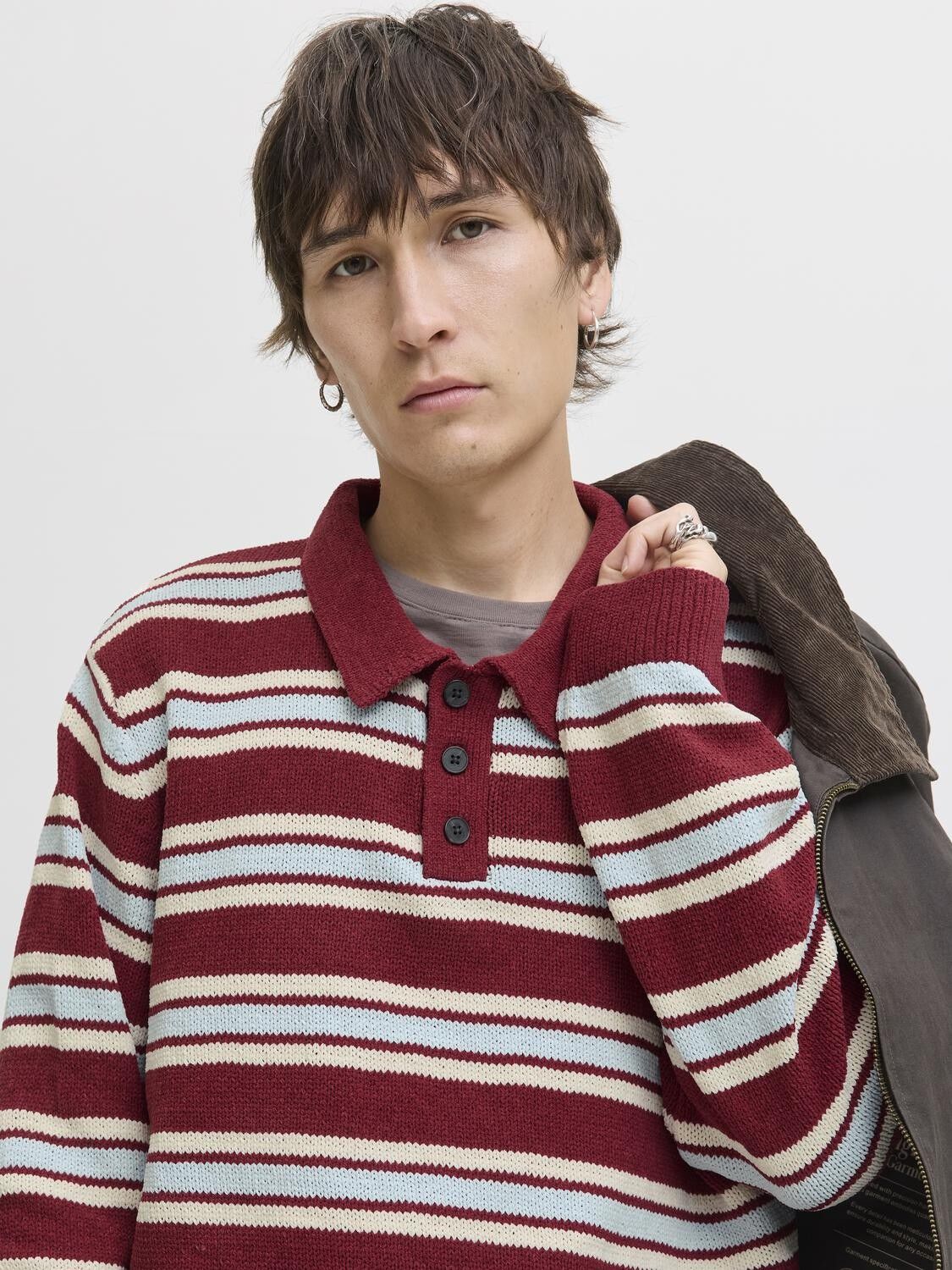 JORCAMBRIDGE KNIT STRIPE POLO LN