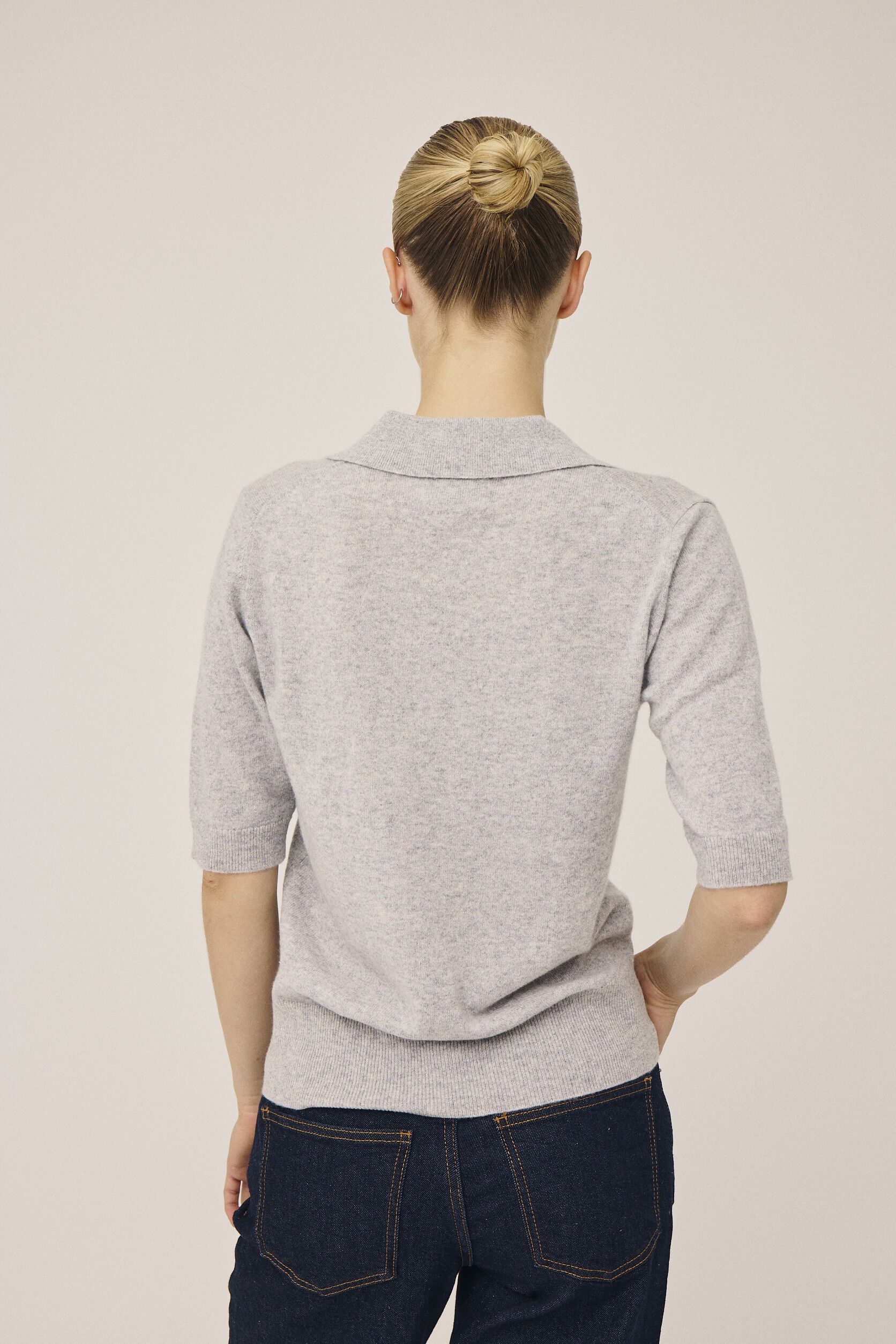 Classic 9 Kort&aelig;rmede polo strik - 100% Cashmere