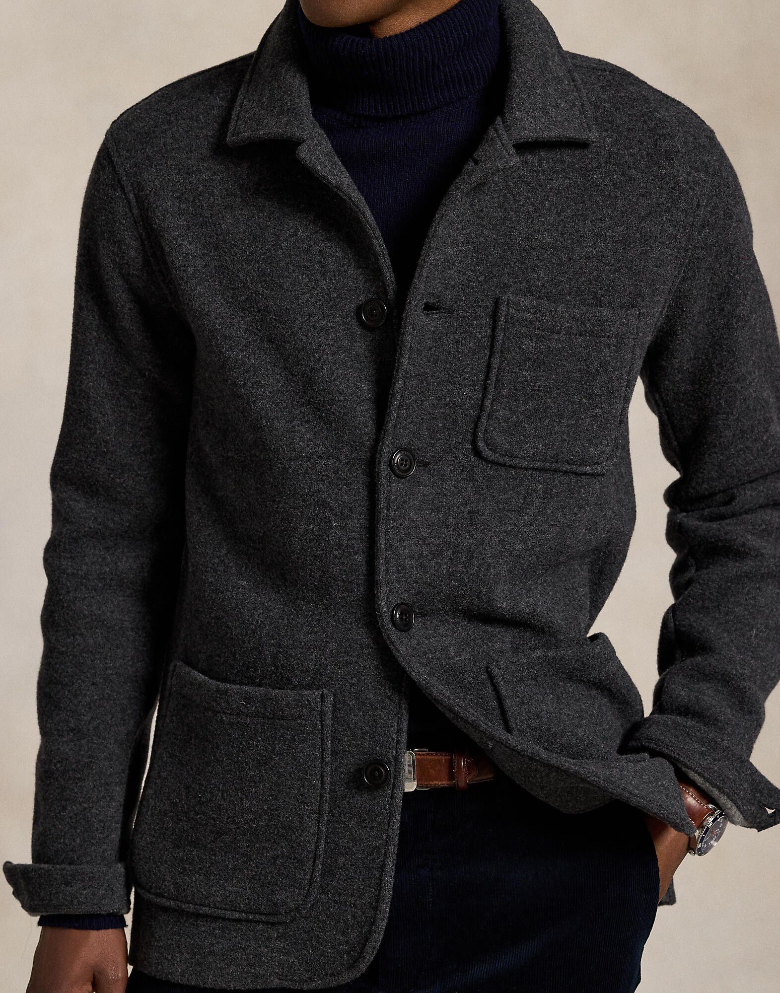 Brushed Double-Knit Utility Jacket