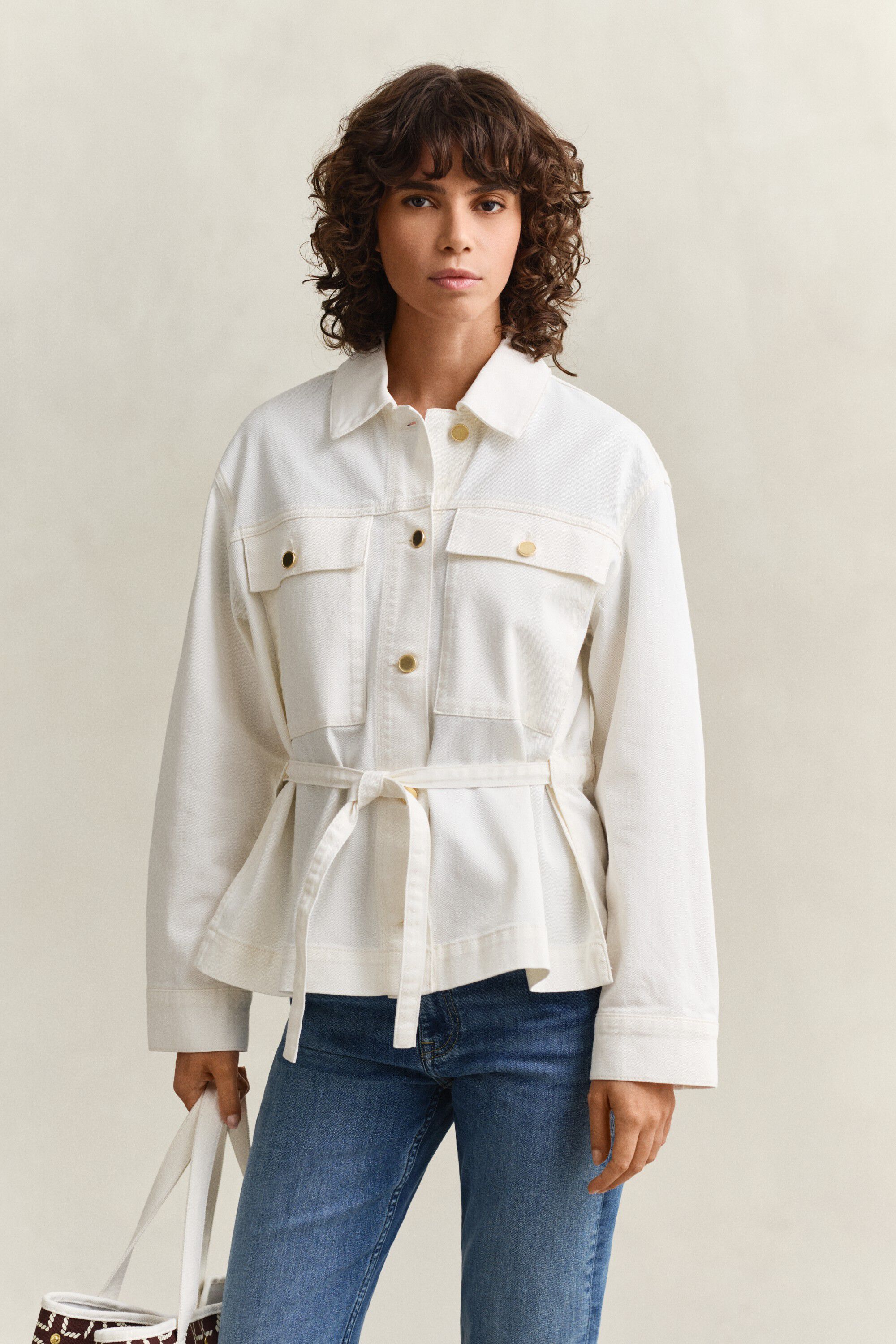 DENIM JACKET WITH TIE DETAIL