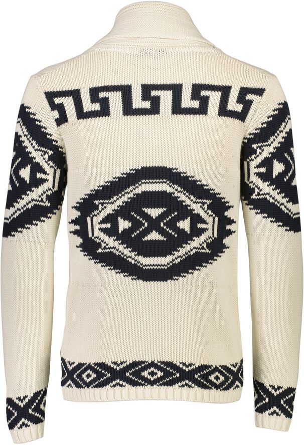 Shawl collar intarsia cardigan