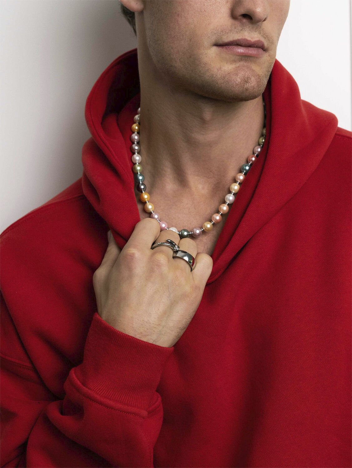 Pastel Pearl Necklace with Stainless Steel