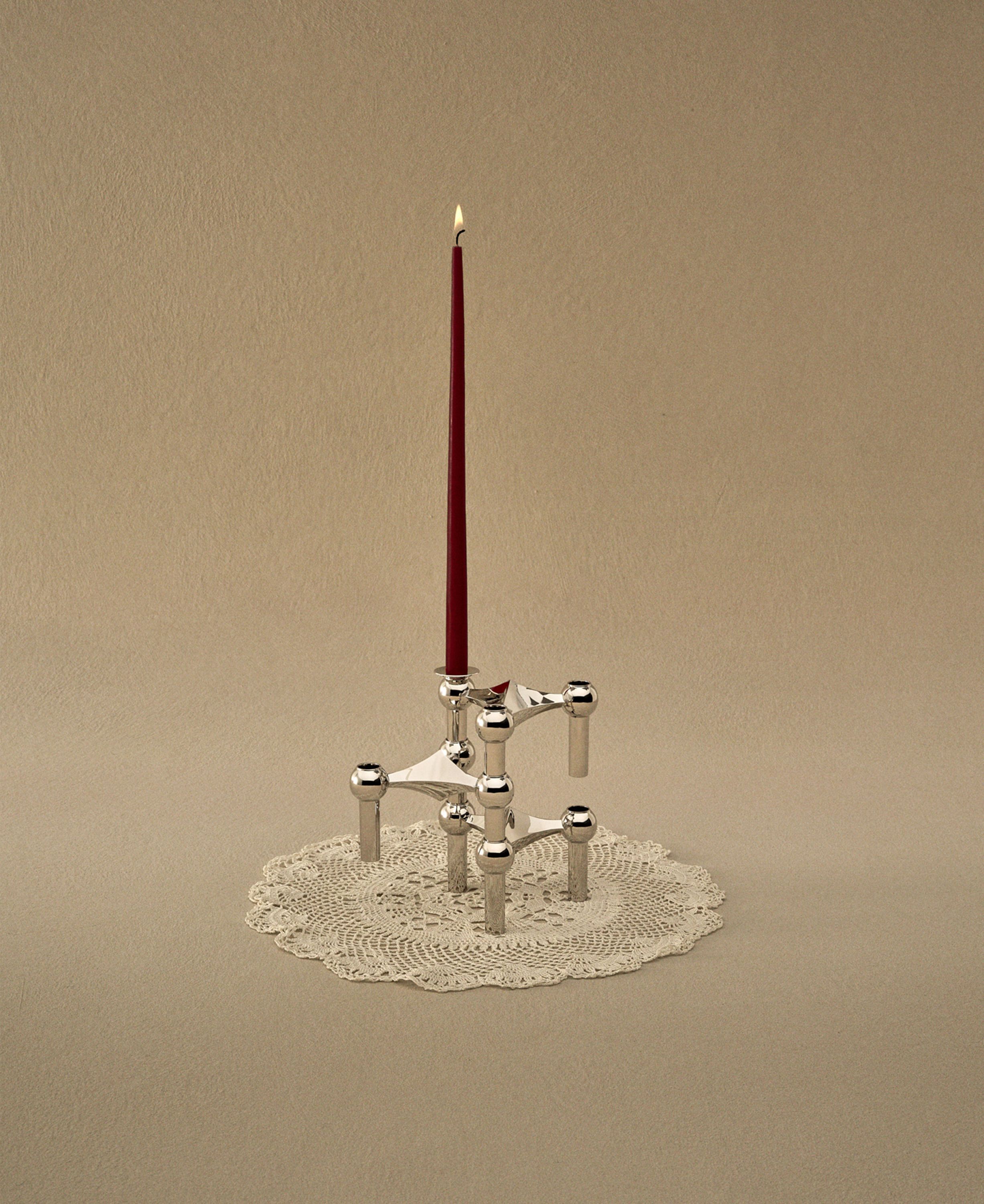 STOFF candles by Ester&Erik - 6 stk i gave&aelig;ske, bordeaux r&oslash;d