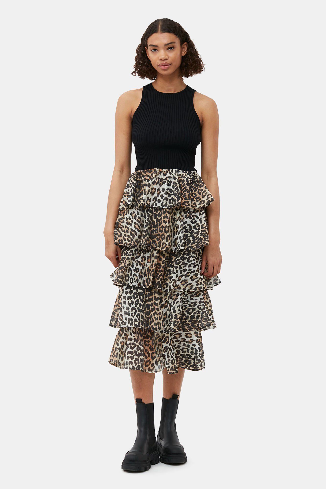 Sheer Voile Maxi Flounce Skirt