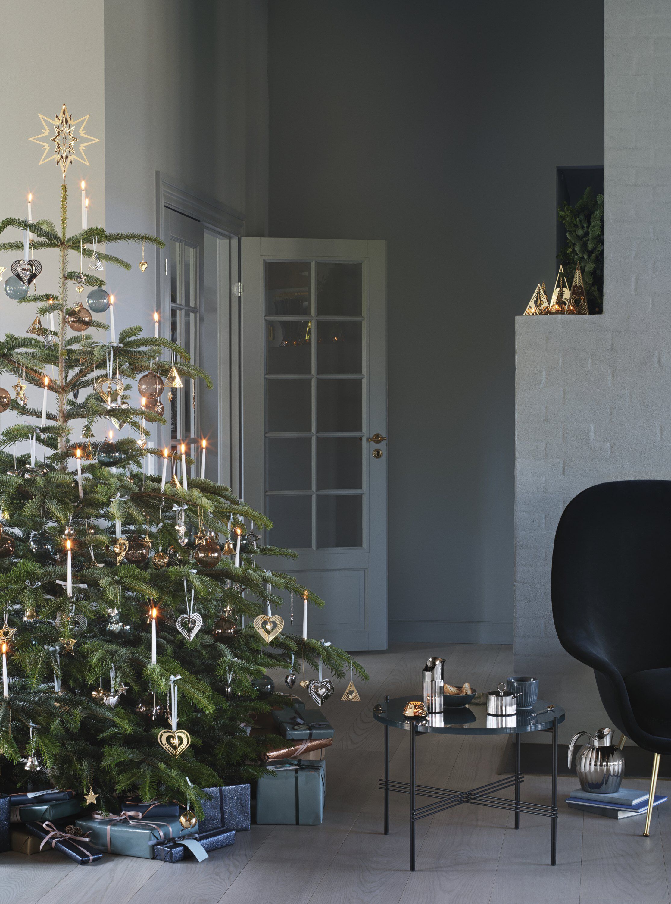 CC 2025 HOLIDAY ORNAMENT SET HEART&CORNET 18K G PLATED BRASS