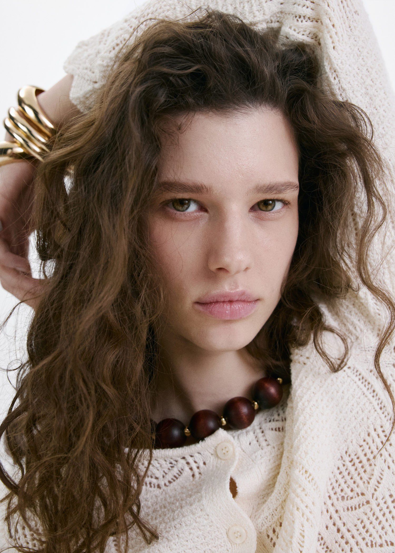 Openwork detail knit cardigan