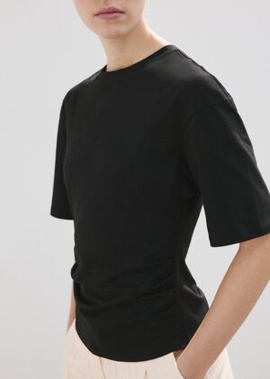 Cotton t-shirt with pucker detail