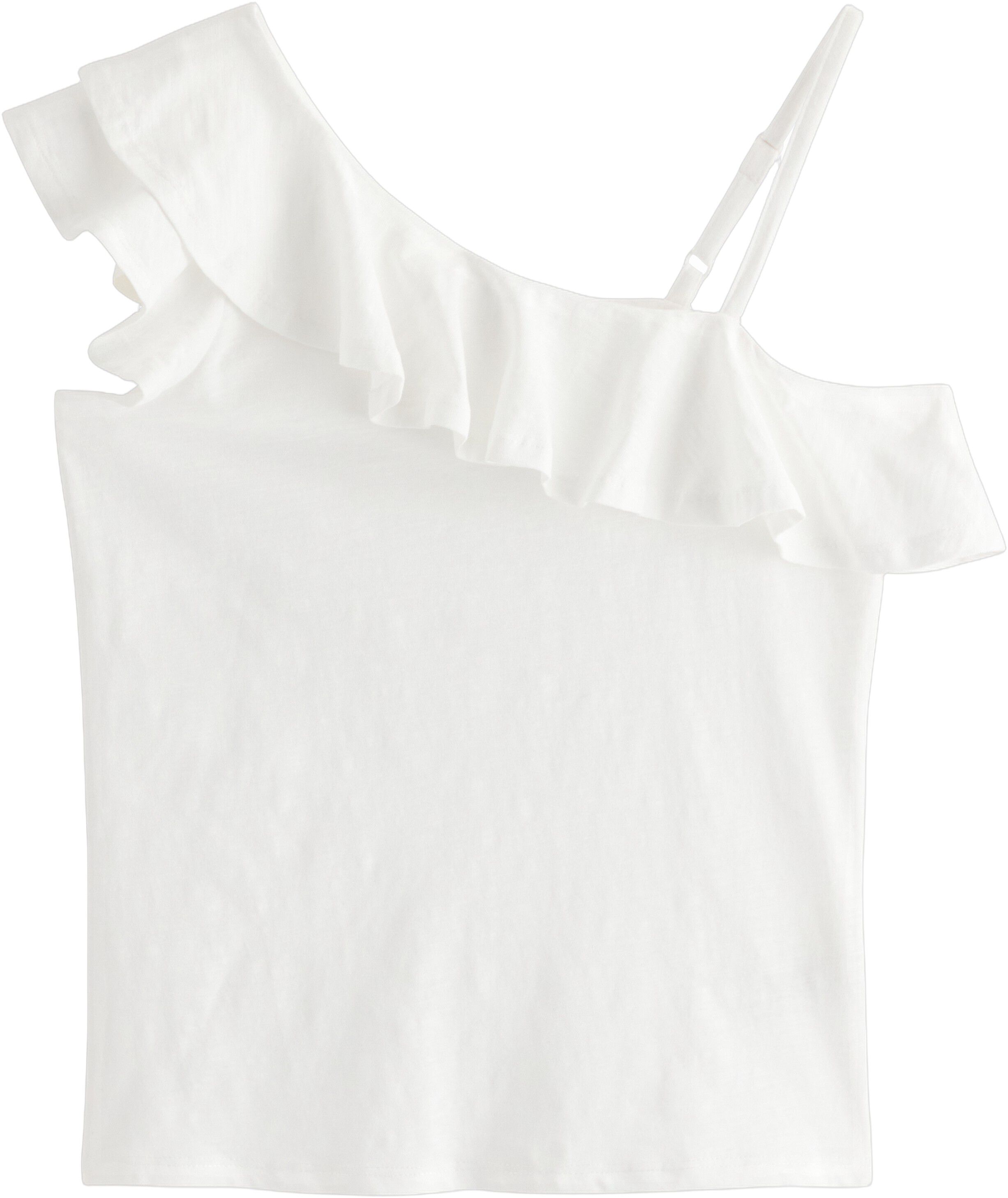 Sleeveless top with one shoulder de