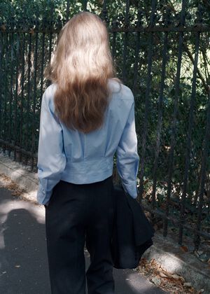 Pleated cotton shirt