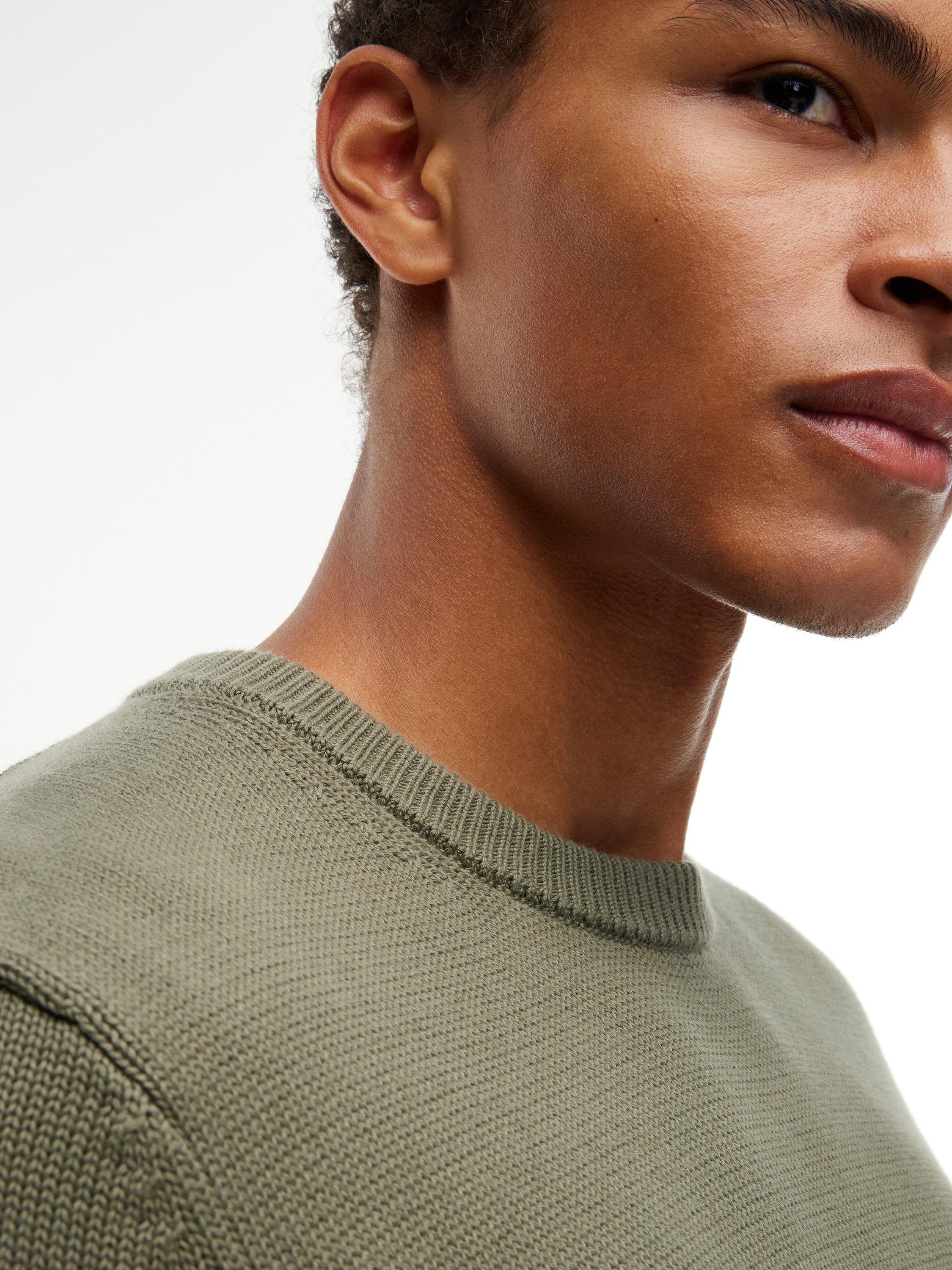Tommy Flag Textured Slim Jumper