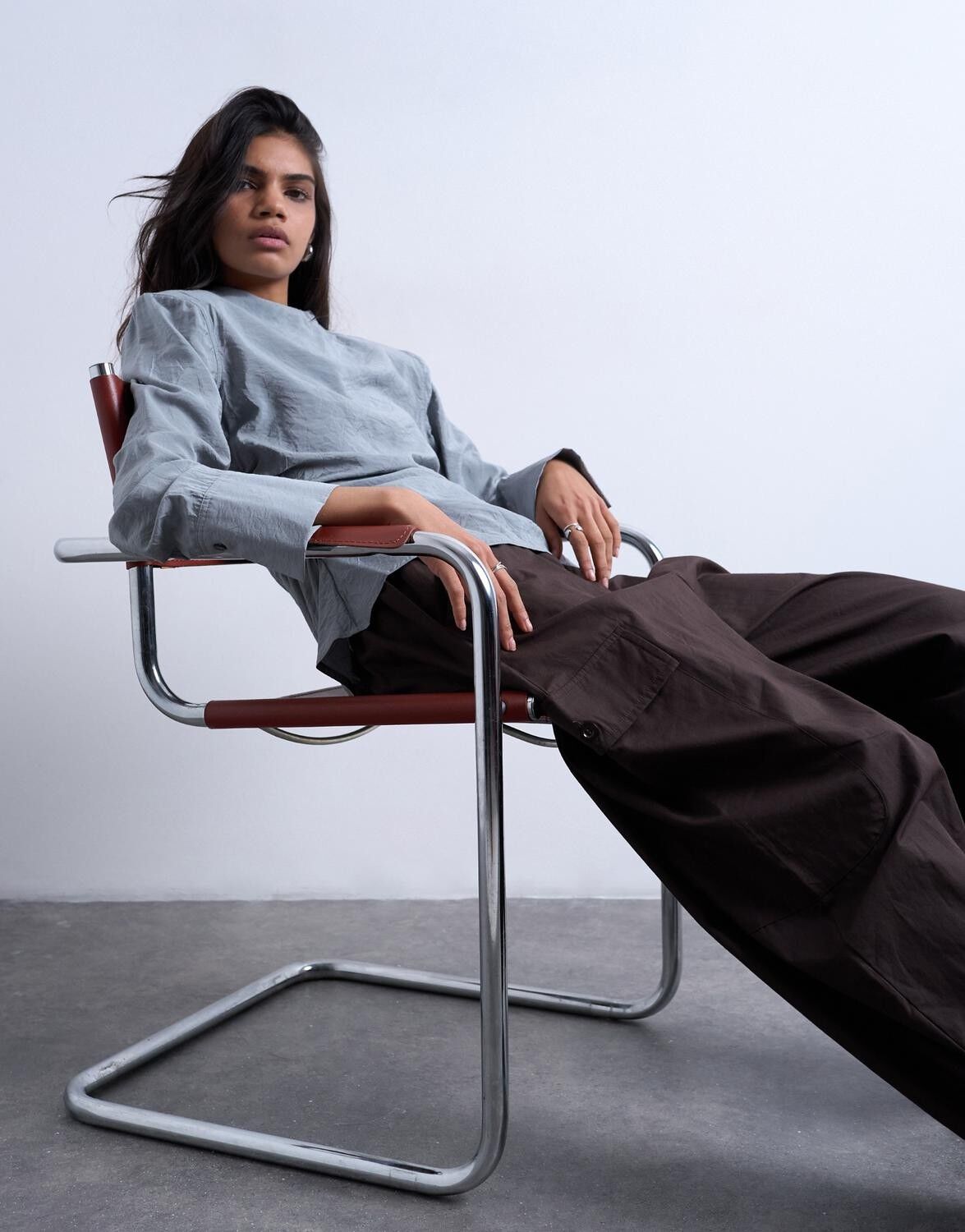 TSIBBI LS ROUND NECK TOP WVN