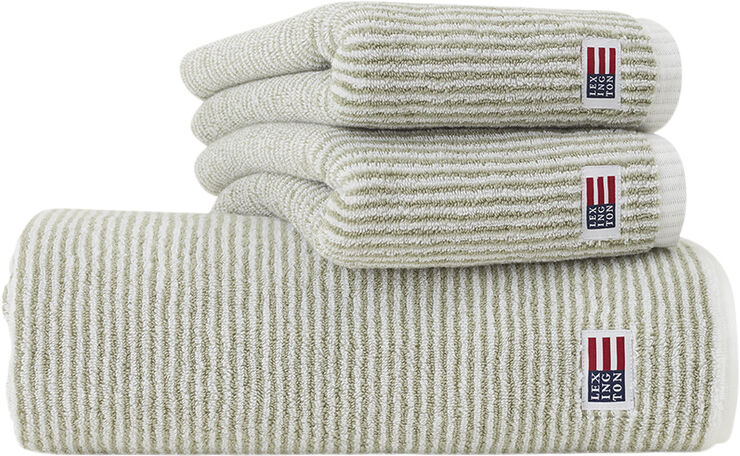 Original Towel White/Vintage Green Striped