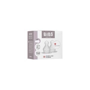 BIBS Baby Bottle Nipple Round Silicone 2 pack Slow Flow
