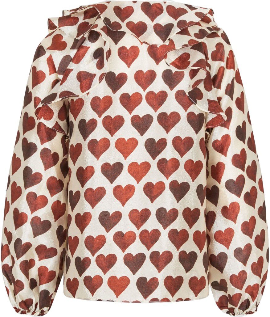 2067 Flat Textured Poly, Multi Ruffle Raglan Top