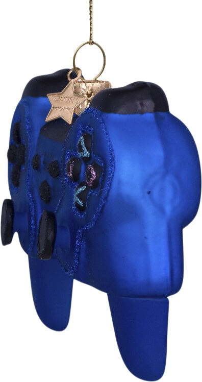 Ornament glas bl&aring; mat kontroller H9cm