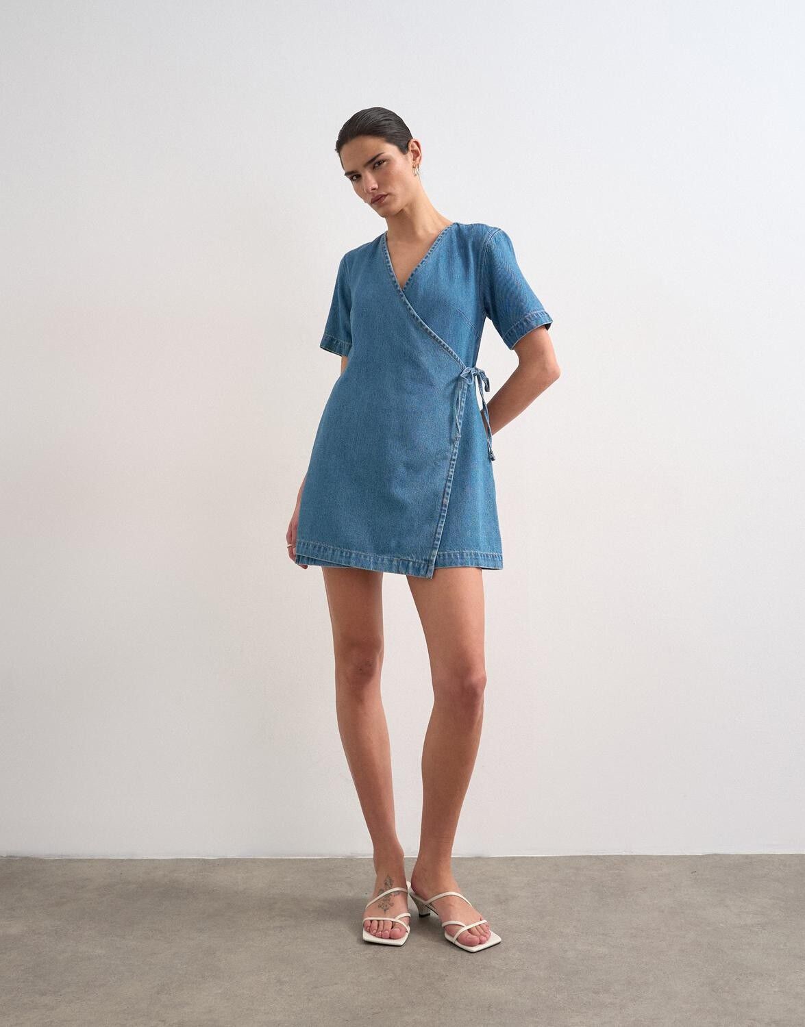 TSSOPHIE SS MINI DNM WRAP DRESS