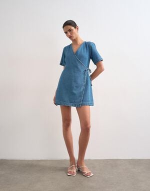 TSSOPHIE SS MINI DNM WRAP DRESS