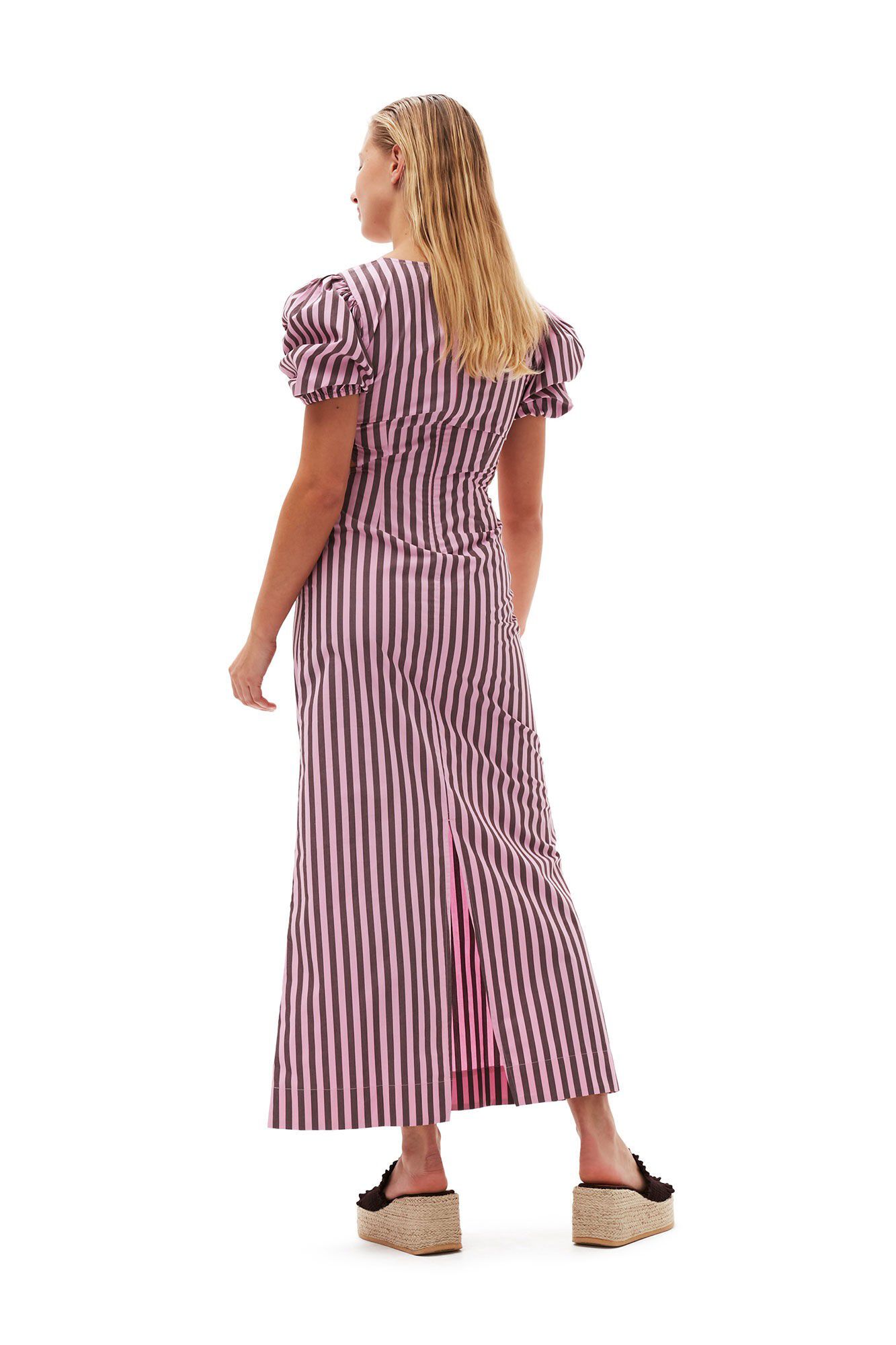 Stripe Cotton Cutout Dress