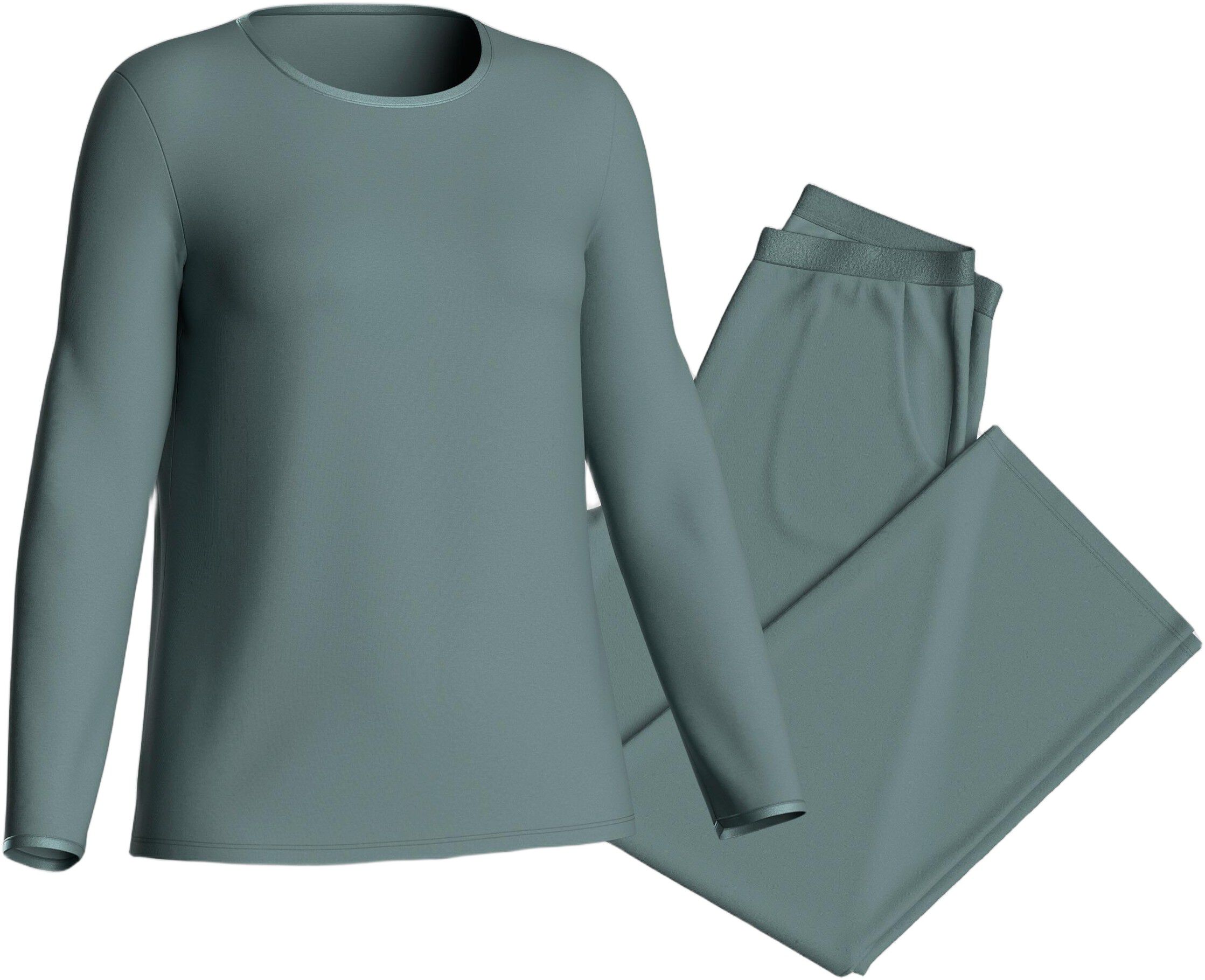 Long pyjama set with elastic waistband