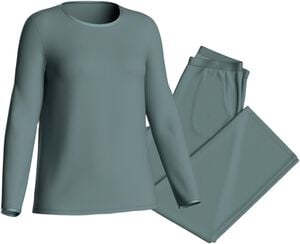 Long pyjama set with elastic waistband