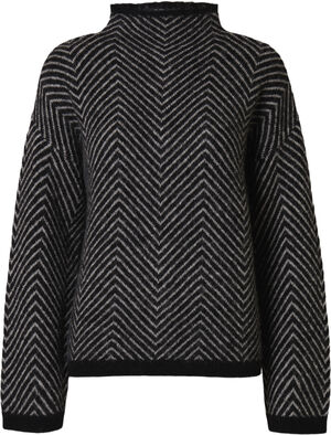 SLFLULU LS HERRINGBONE KNIT HIGH NE