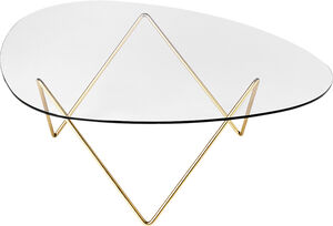 Pedrera Coffee Table Base: Brass Semi Matt, Top: Transparent