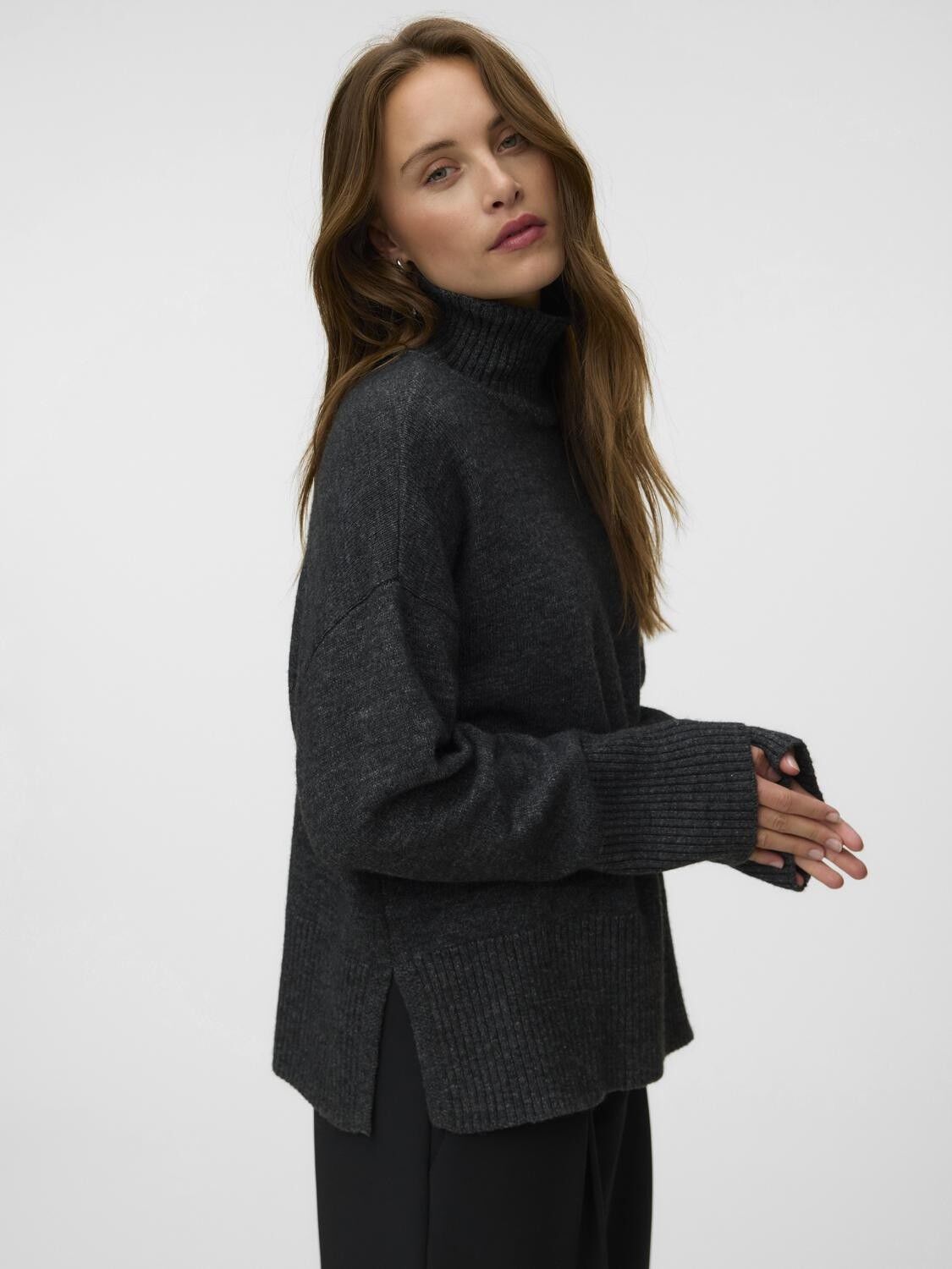 Awemma Ls High Neck Knit Jumper